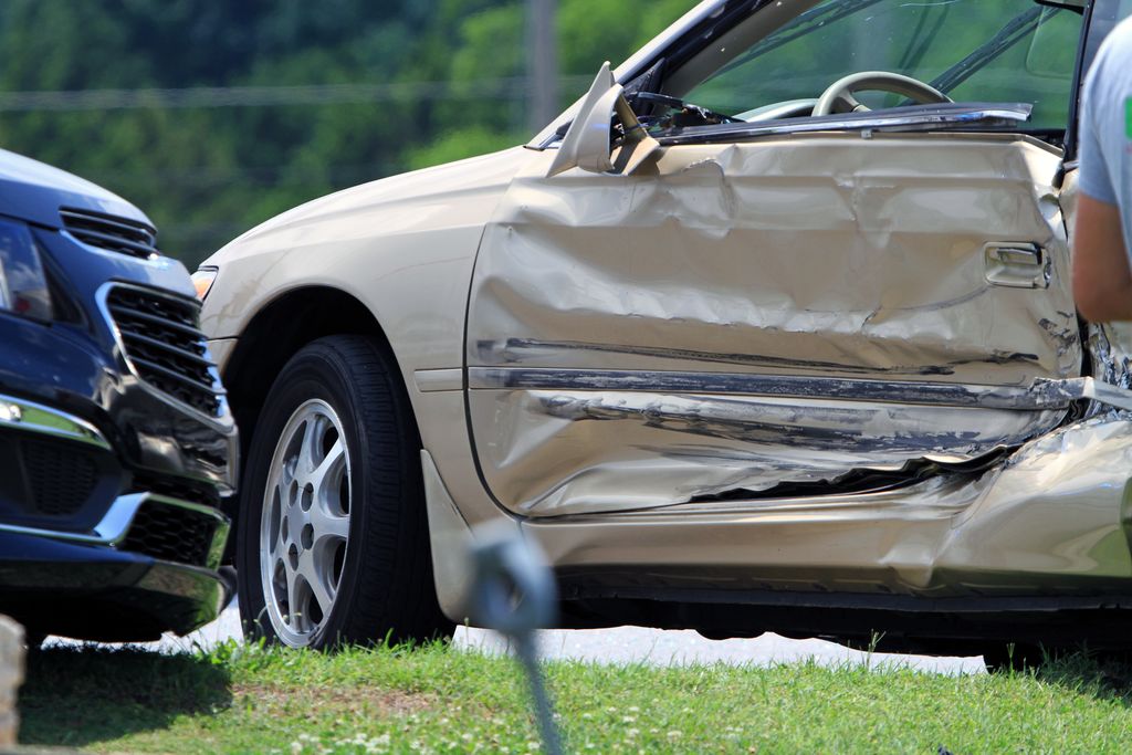 Two cars damaged after a car accident in Harrisburg, PA